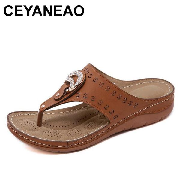 

slippers ceyaneaosandals woman shoes metal buckle decorative flip flops simple slip soft bottom sandals women summer flip-flops, Black