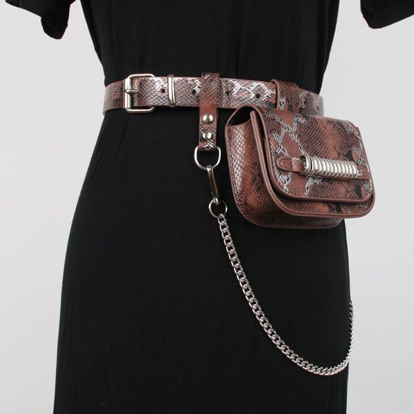 

fashion alligator print waist pack mini luxury designer fanny packs women bag phone purse punk chain girls belt wallet bags
