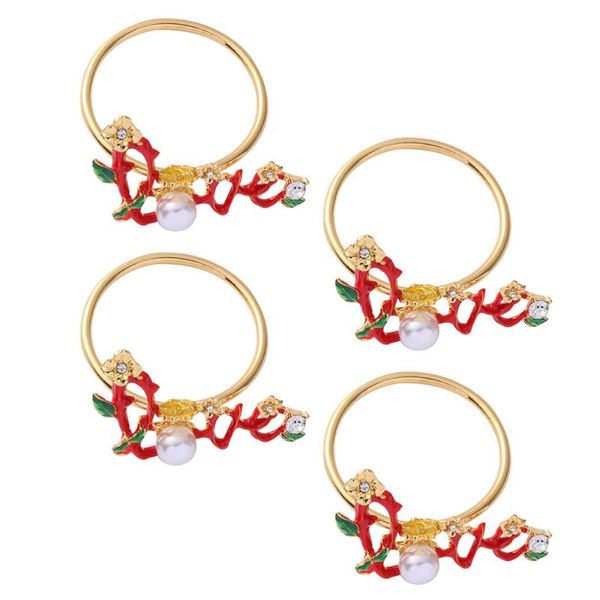 

napkin rings 1 set/2pcs xmas clasps letter designed buckles metal