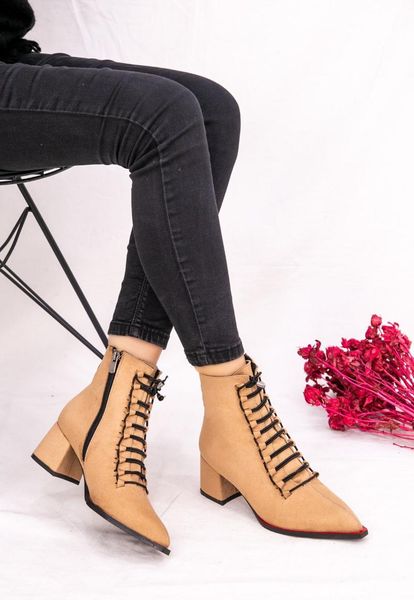 

boots sultan mexer suede leather point toe ankle camel mid block heel comfort quality casual classic bootie shoes for women 2021, Black