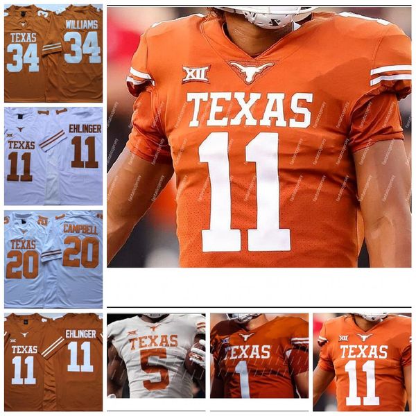 

custom texas longhorns football jersey 1 hudson card bijan robinson whittington keilan robinson roschon johnson sam ehlinger vince young any, Black;red