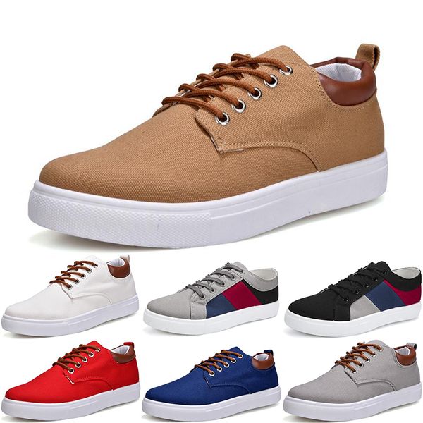 

2024 men fashion canvas sneakers shoes black white blue grey red khaki mens casual out jogging walking item twenty five