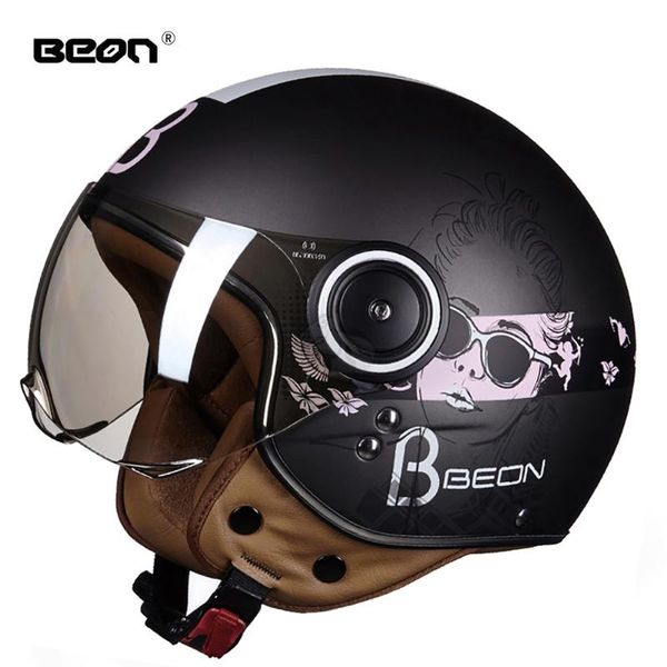 

motorcycle helmets beon men helmet retro scooter motorbike half face casco moto summer racing motocross riding breathable