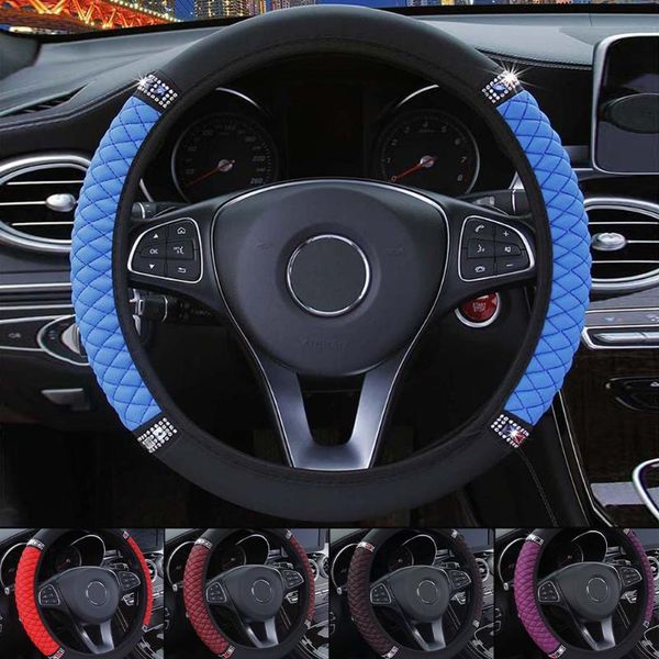 

steering wheel covers car cover 15 inch microfiber pu leather case for women interior accessories