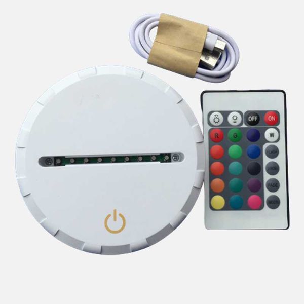 

lamp holders & bases colorful rechargeable remote control touch acrylic base round led night light holder creative gift