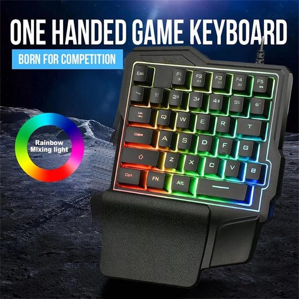 

keyboards 35-key one-handed mechanical gaming keyboard rgb backlit portable mini waterproof keypad for pc ps4 gamer laptop