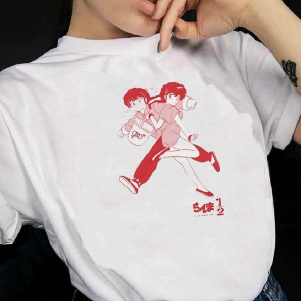 

ranma japanese manga t-shirt summer fashion women 90s kawaii grunge aesthetic white tee hipsters cute 210518