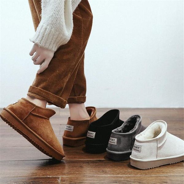 

boots winter women ladies female brand fashion designer plush shoes luxury fur platform ankle snow, Black