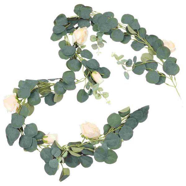 

decorative flowers & wreaths 1pc imitation eucalyptus flower rattan string vines ornaments