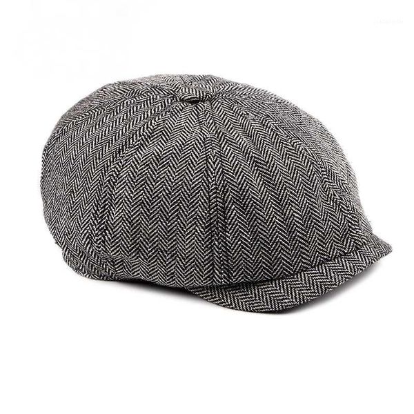 

berets 2021 artist hat spring and autumn retro beret wild leisure octagonal, Blue;gray