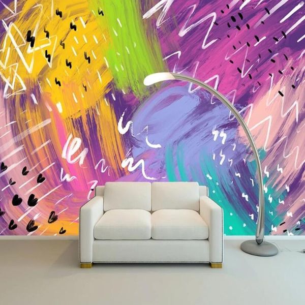 

wallpapers milofi custom 3d abstract graffiti large tv background wallpaper mural