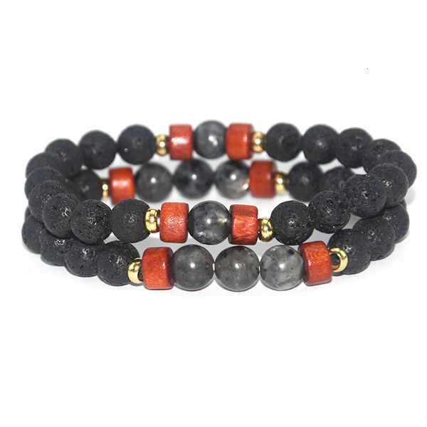 

bracelet 2021 8mm volcanic stone beads natural energy fashion men's, Golden;silver