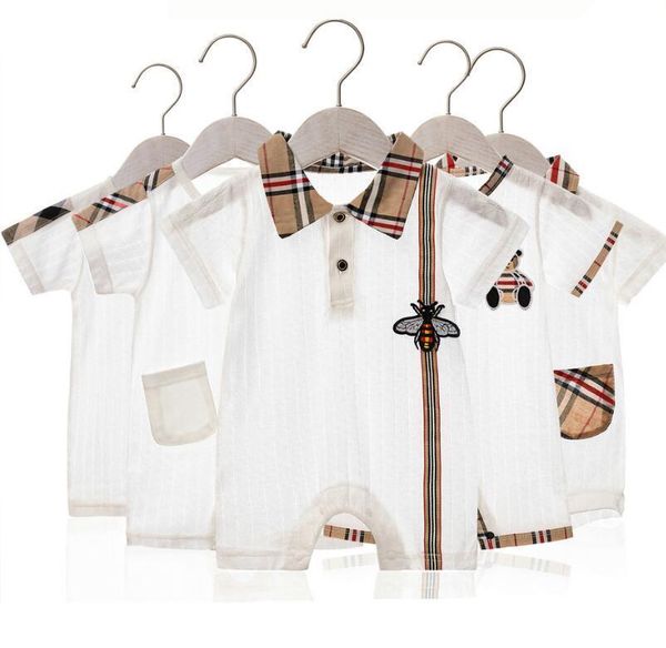 Einzelhandel/Großhandel Neugeborenen 0-12M Baby Bär Strampler Onesies Baumwolle Dünne Overall Bodys Toddle Infant Kinder Designer Kleidung