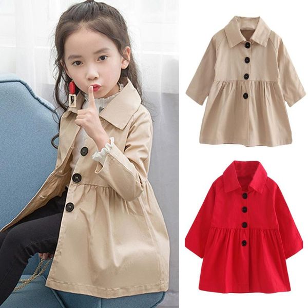 

coat dollplus spring autumn girls trench fashion beautiful children baby jacket outerwear solid windbreaker clothes, Blue;gray