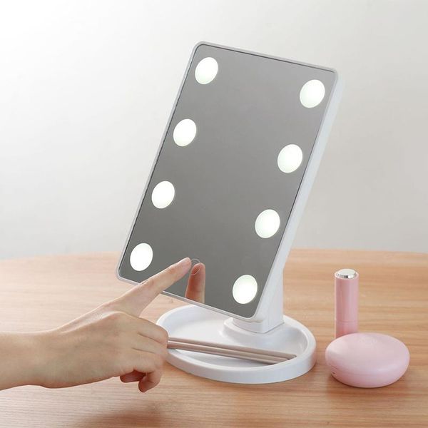 

mirrors ladies makeup lamp with storage mirror led light dressing table rotating cosmetic 8 large lamps
