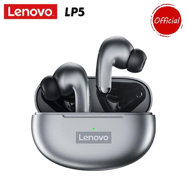 

headphones & earphones lenovo lp5 wireless earphone bt 5.0 low latency pairing touch control noise cancellation wateroof ipx5 sports headset