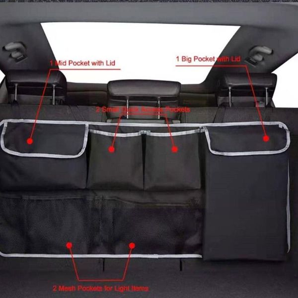 

car organizer oxford cloth storage bag net pocket hanging trunk y7z0