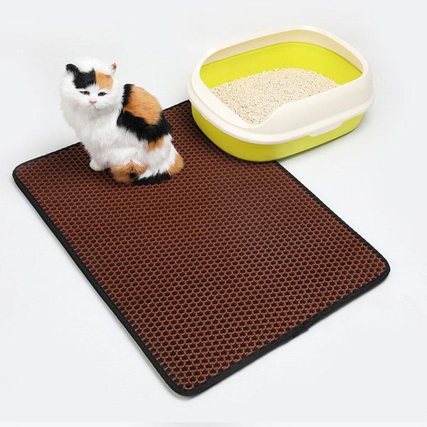 

cat beds & furniture waterproof pet litter mat bottom non-slip eva double layer trapping surface breathable holes