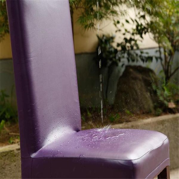 

chair covers pu leather quality solid color elastic cover waterproof el home removable