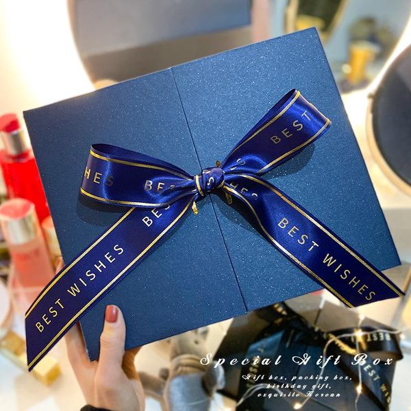 

double door ribbon bow box gift medium men perfume lipstick purse jewelry mothers day girl woomen birthday gifts wrap