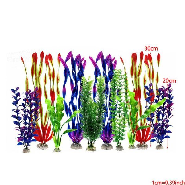 

aquariums artificial fish tank plants plastic decorations set of 10 j6pd