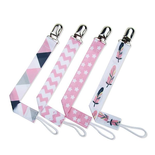 

baby pacifier clip chain ribbon holder 4 pcs soother clips leash belt nipple for infant feeding pacifiers#