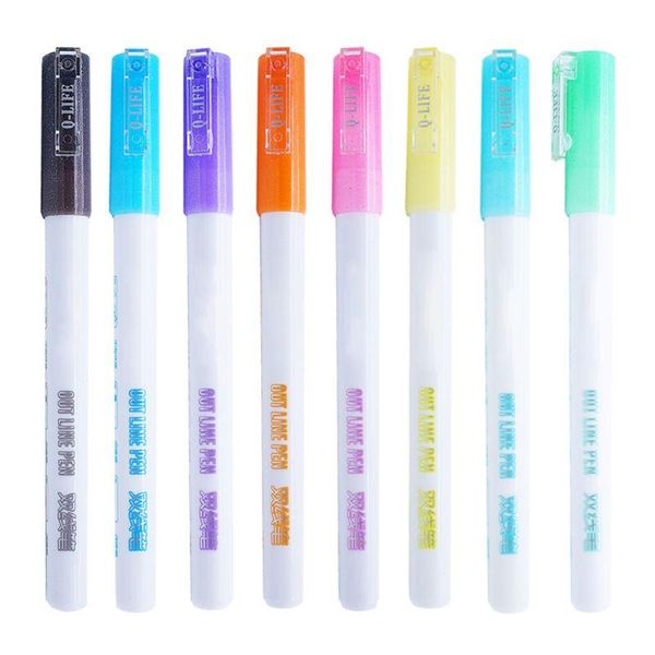 

highlighters fluorescent marker double line student diy creative candy color hand copy spaper painting account mark greeting card pen l29k, Black;red