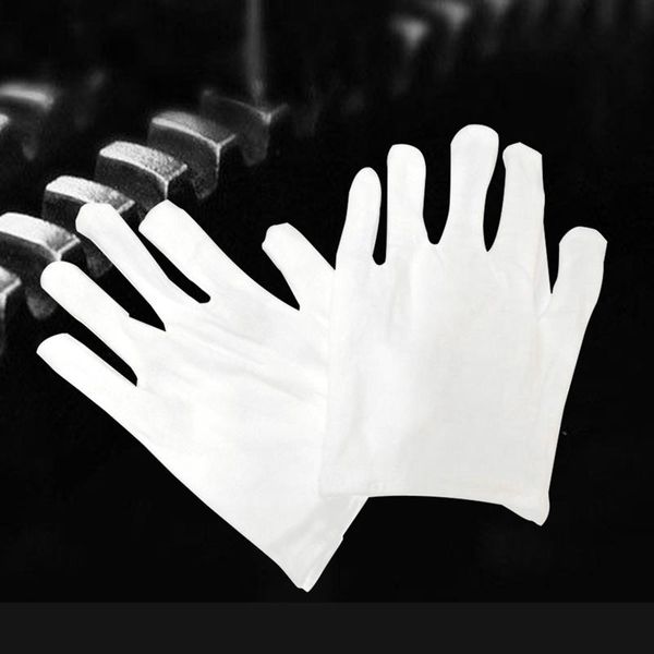 

pairs white gloves cotton soft thin coin jewelry silver inspection work disposable