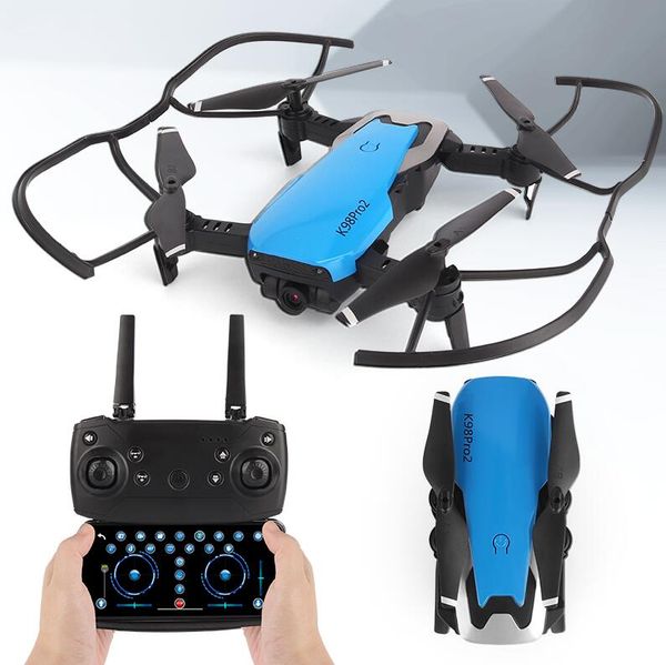 K98 pro 2 droni pieghevoli UAV aereo ad alta definizione telecomando aereo drone 4K doppia fotocamera 2 pezzi