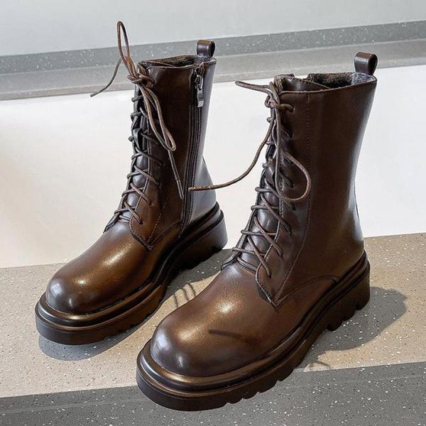 

boots platform motorcycle 2022 winter fashion warm ankle goth snow designer chunky casual women shoes ytmtloy sexy, Black