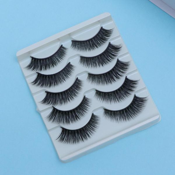 

false eyelashes 5 pairs natural 3d long thick lashes for gril lady
