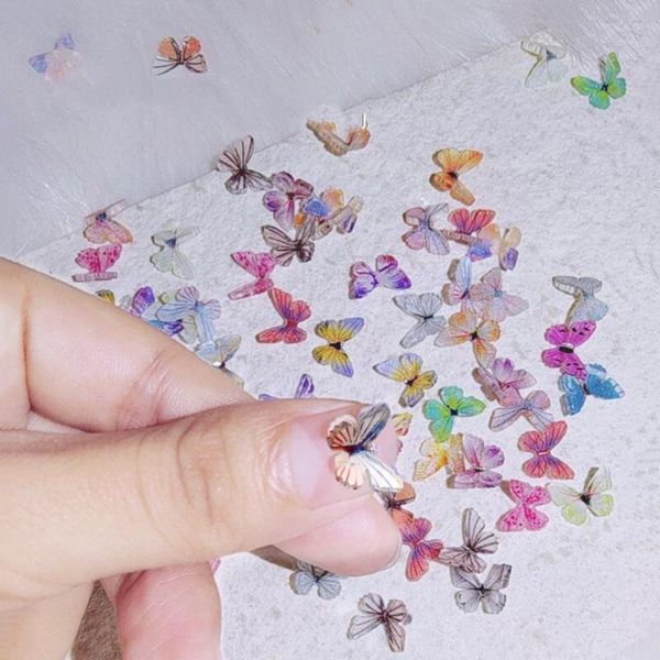 

nail art decorations 30pcs mixed ins style japanese three-dimensional butterfly jewelry diamond charm delicate decoration, Silver;gold