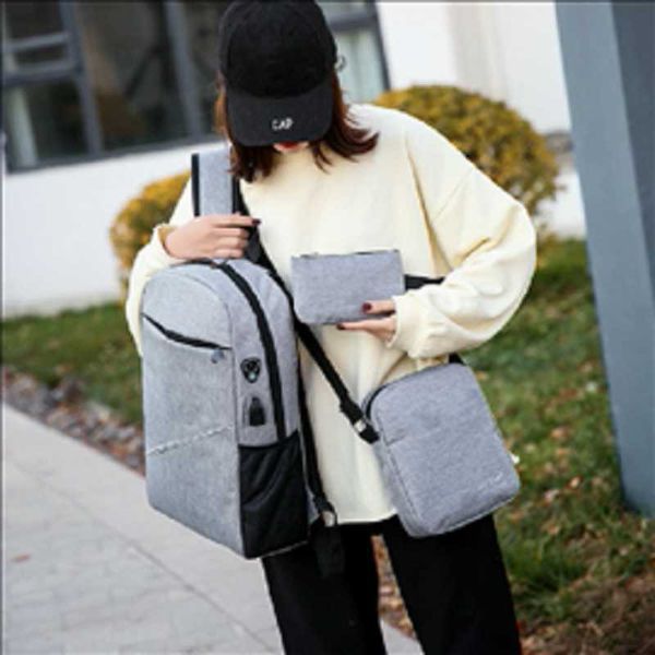 

backpack solid color business for men student bag computer travel large capacity