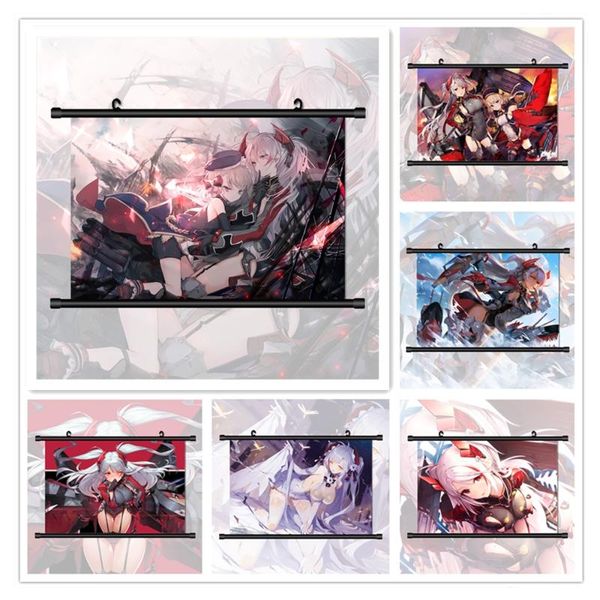 

paintings azur lane prinz eugen anime manga hd print wall poster scroll