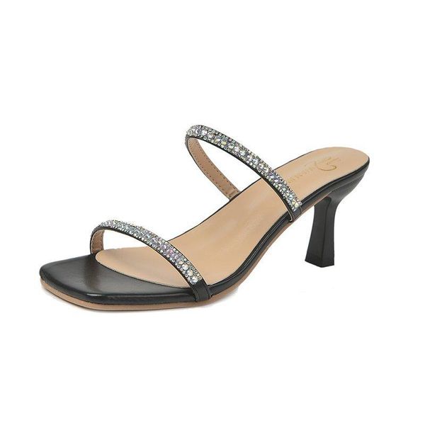 

sandals 2021 summer women's shoes high-heeled fashion for women, Black