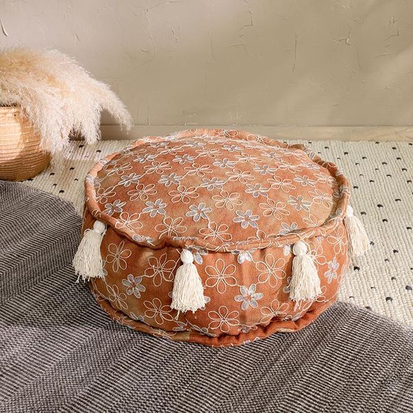 

cushion/decorative pillow embroidery bohemia shells adornment and restoring ancient ways sit mound home decoration round cushion thick