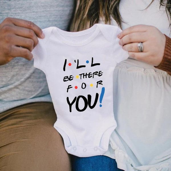 

rompers i'll be there for you 2022 born infant baby boys girls summer romper announcement body pregnancy toddler clothes, Blue