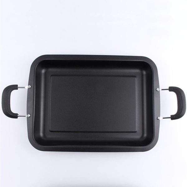 

pans bbq rectangular iron plate pan commercially cooking pot grill tray cookware wok fish seafood barbecue