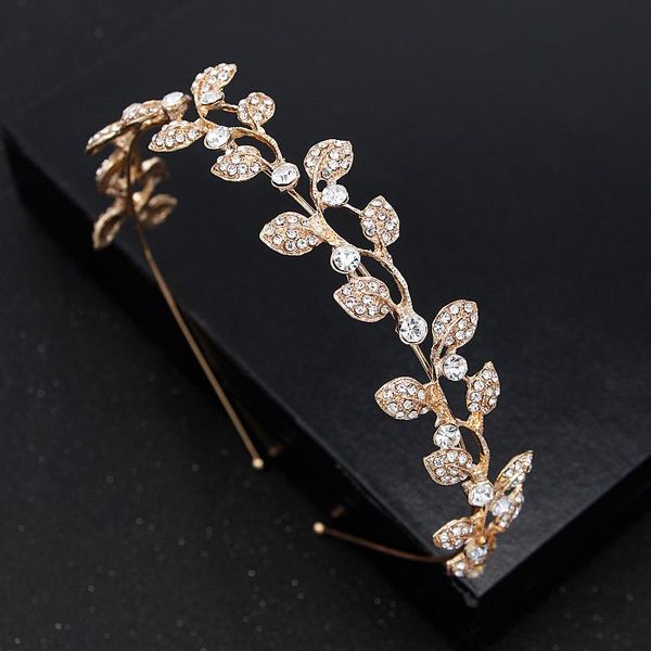 

hair clips & barrettes handmade crystal flowers bridal headband tiara crown silver plated wedding accessories rhinestone women head pieces, Golden;silver