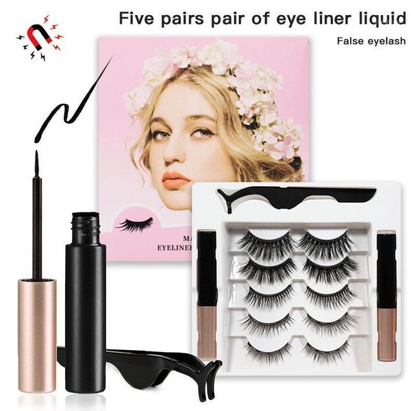 

pairs 3d false eyelashe of magnetic eyelashes waterproof eyeliner tweezers magnet mink eye cosmetics tool1