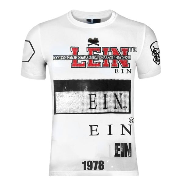 

2022 men's t-shirts plein bear designer polo tshirts short summer apparel cotton motorcycle rhinestone skull men t shirt tracksuit casu, White;black