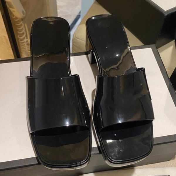 

with box classics woman shoes slipper leather flat sandals fashion slides slide rubber ladies beach women slippers, Black
