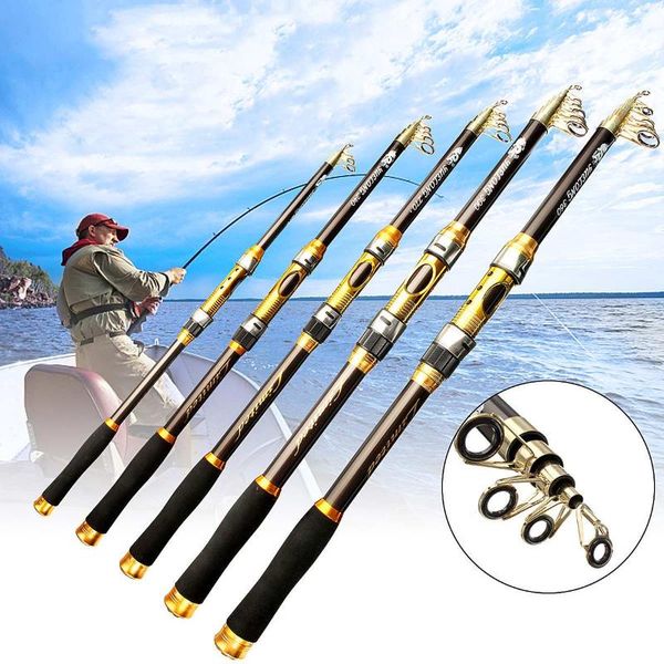 

2.1m- 3.6m carbon fiber sea fishing rods spinning travel tackle pole boat