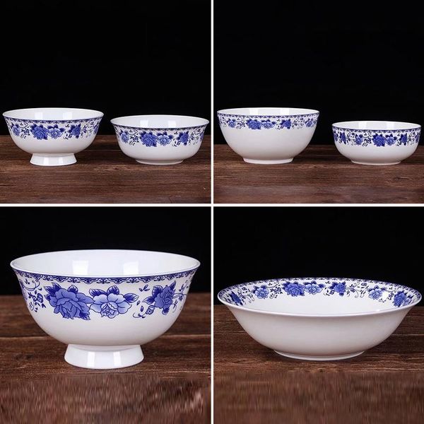 

bowls jingdezhen blue and white porcelain bowl ceramic bone china tableware kitchen soup noodle rice chinese gift