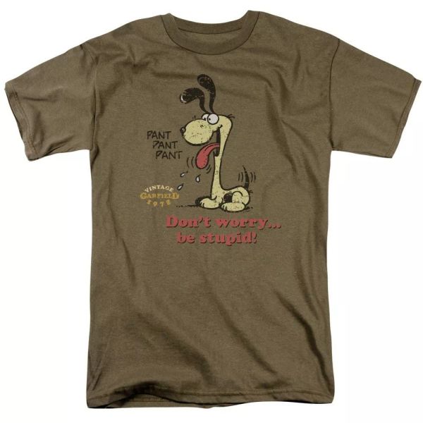 

garfield don't worry be stupid t-shirt sizes s-3x new, White;black