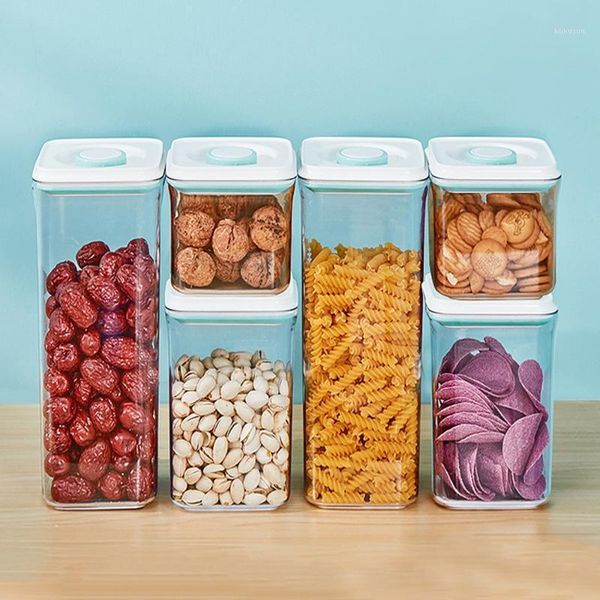 

storage bottles & jars 750/1400/2400ml food container plastic kitchen refrigerator noodle box multigrain tank transparent sealed