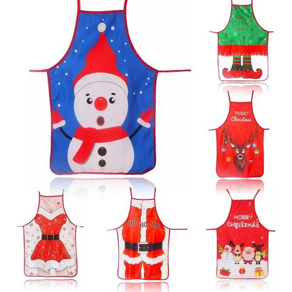 

aprons 2021 merry christmas santa claus dinner party decor home kitchen cooking cleaning apron for men women