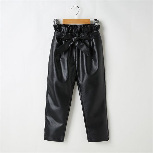 

girls spring and autumn leather pants childrens clothing trousers suitable for 3 7 years old, Blue