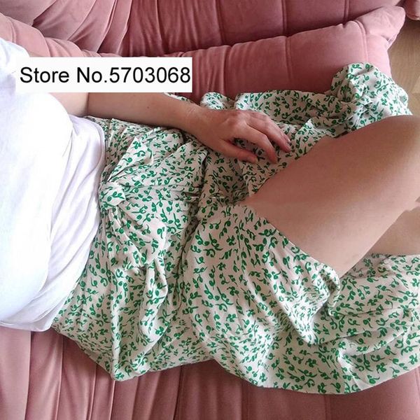 

skirts elfstyle ladies waist printed viscose midi skirt with ties, Black