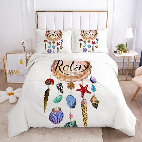 

bedding set 3d conch starfish printed 200x200 duvet cover with pillowcase child boys girls quilt home textile deco sets